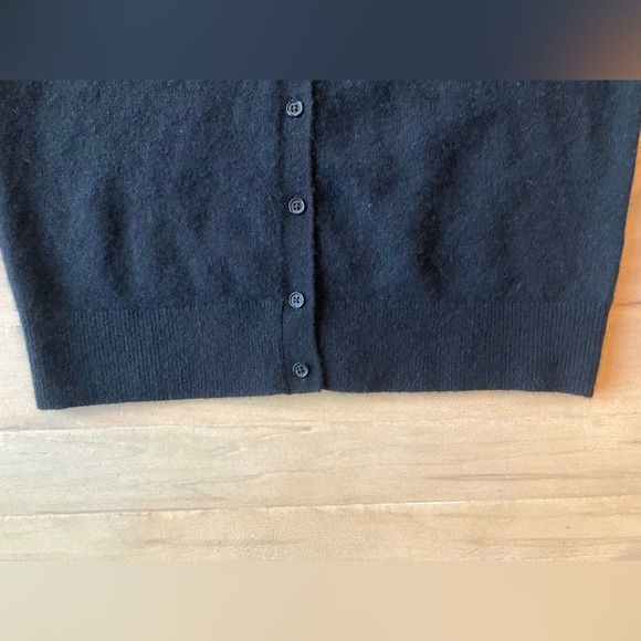 White + Warren Black Cardigan 100% Cashmere Sweater - Picture 5 of 13